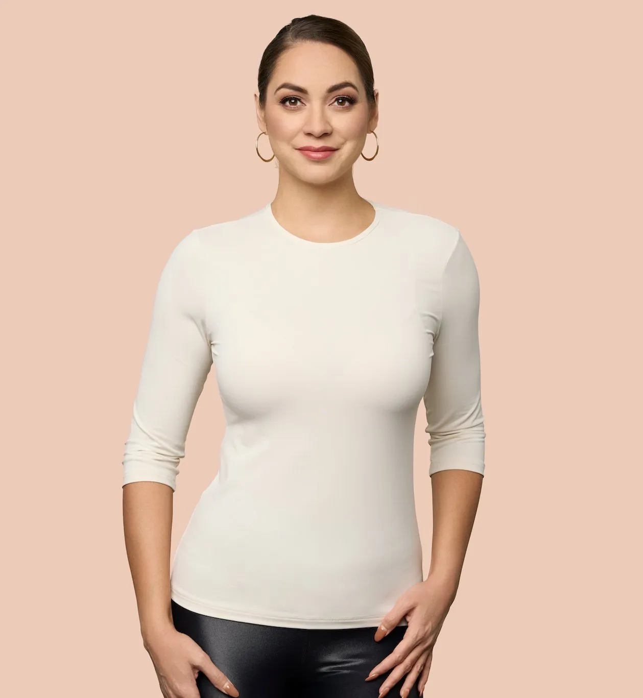 3/4 Sleeve Crew Neck Layering Top