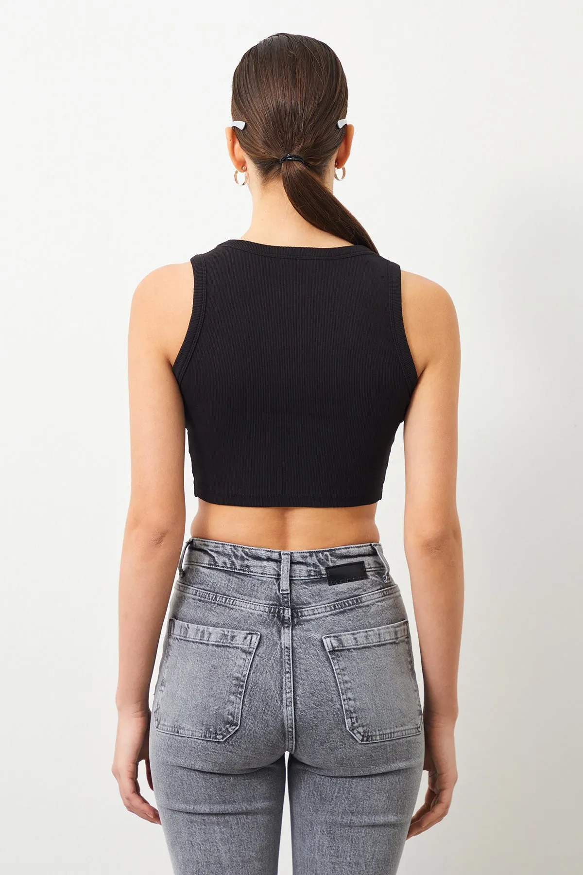 Arven Black Women's Crop Top