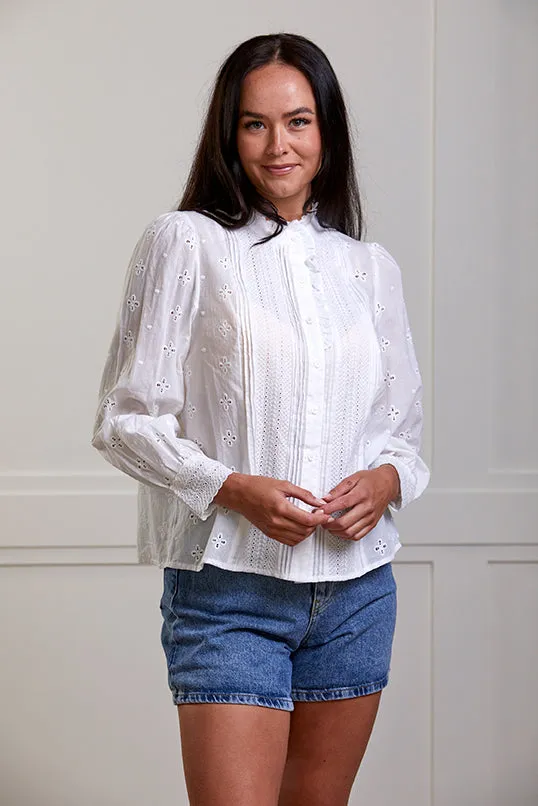 Astara White Cotton Top - 50% OFF