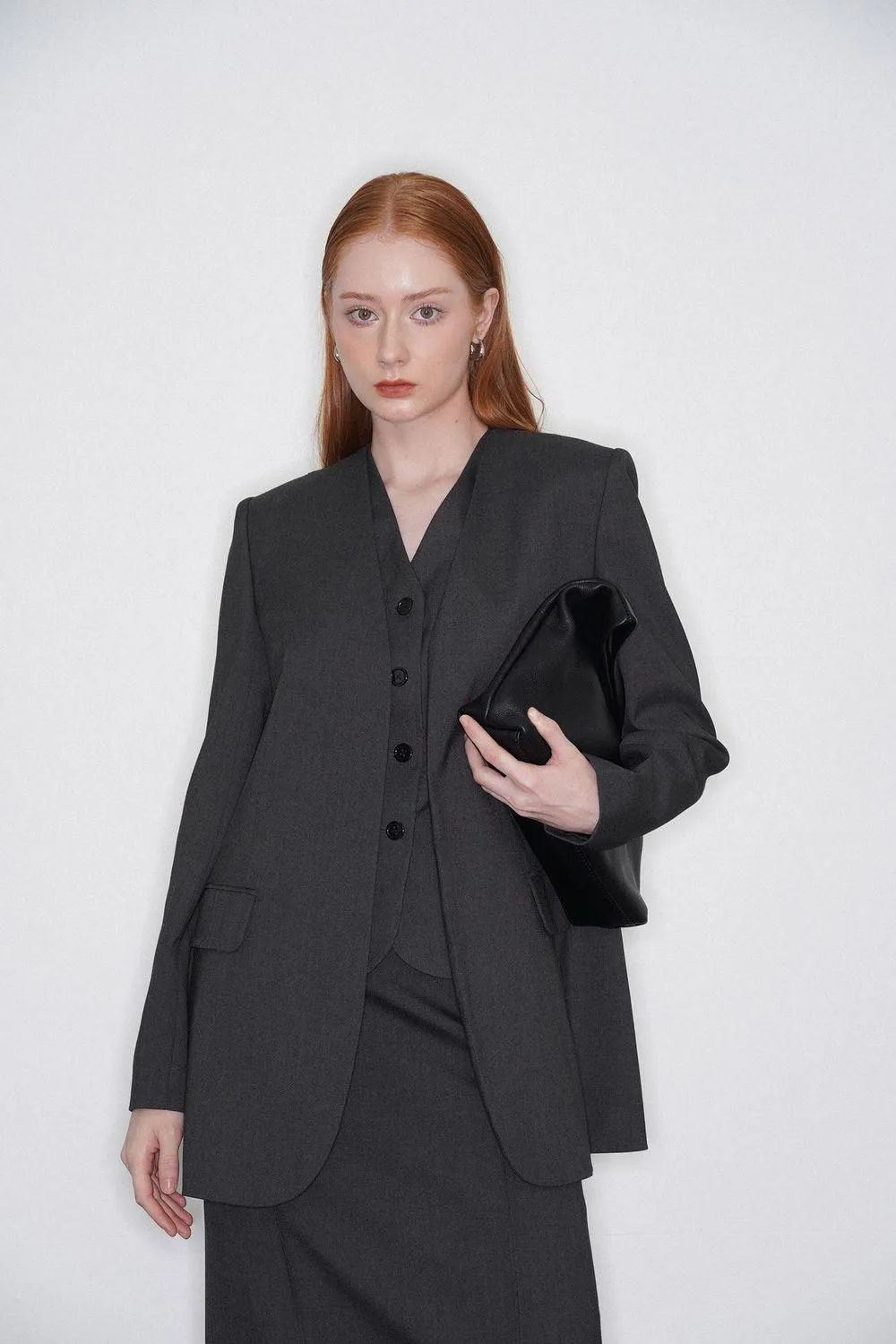 Avery Straight Long Sleeved Polycotton Blazer