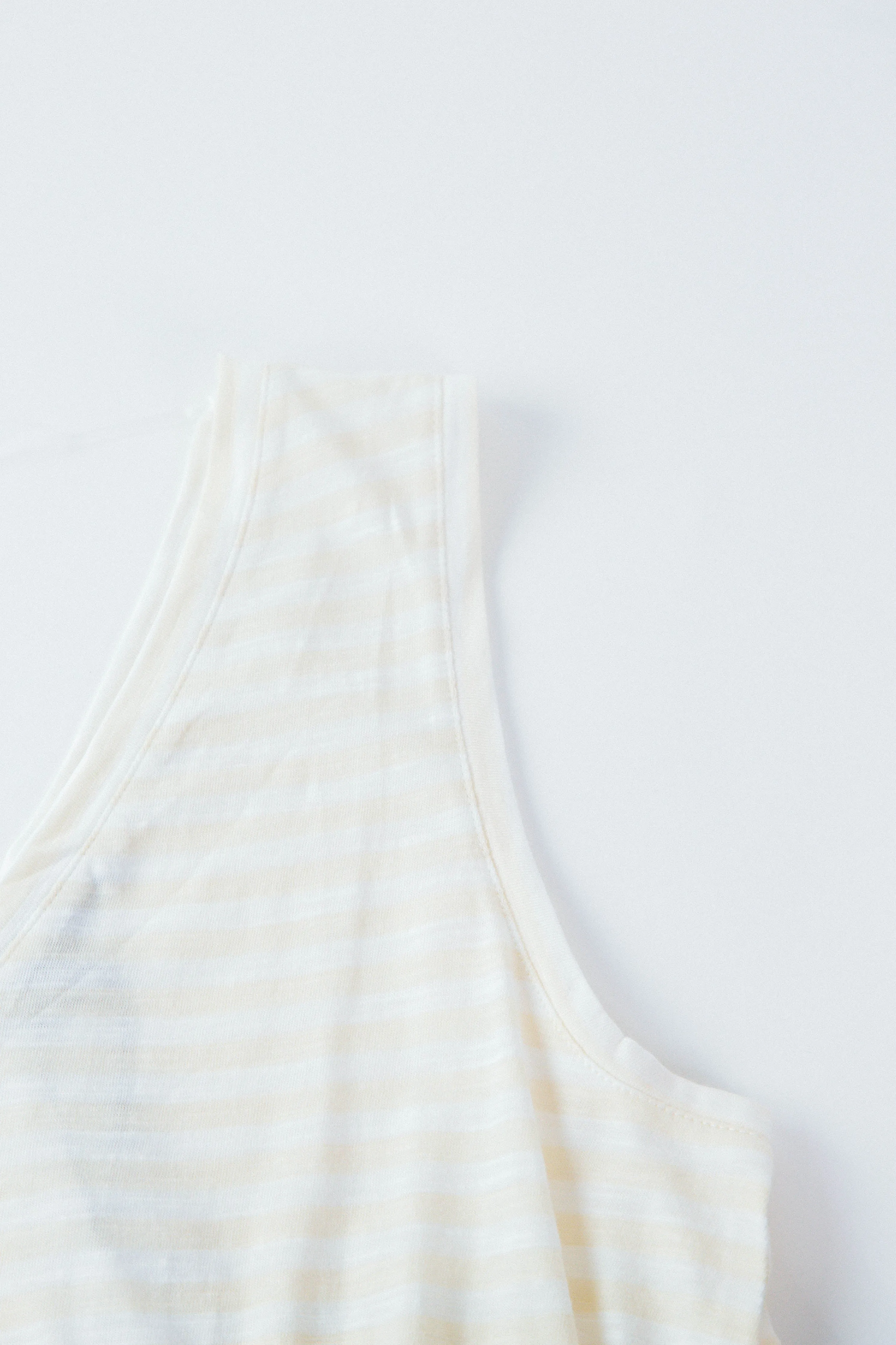 Charlie V-Neck Tie Tank, White/Birch Stripe | Sanctuary