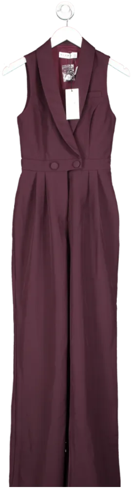 Club L Purple Endure Tailored Sleeveless Wide Leg Jumpsuit UK 6