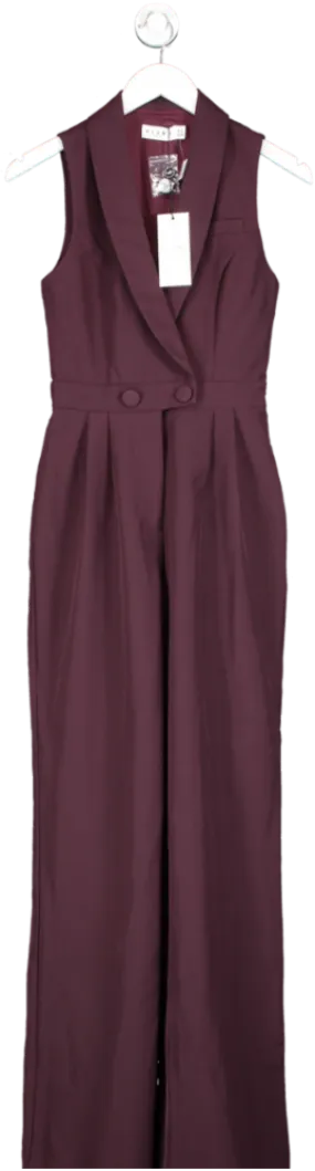 Club L Purple Endure Tailored Sleeveless Wide Leg Jumpsuit UK 6