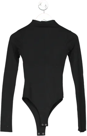 coucoo Black Basic Long Sleeve Mock Neck Bodysuit UK S