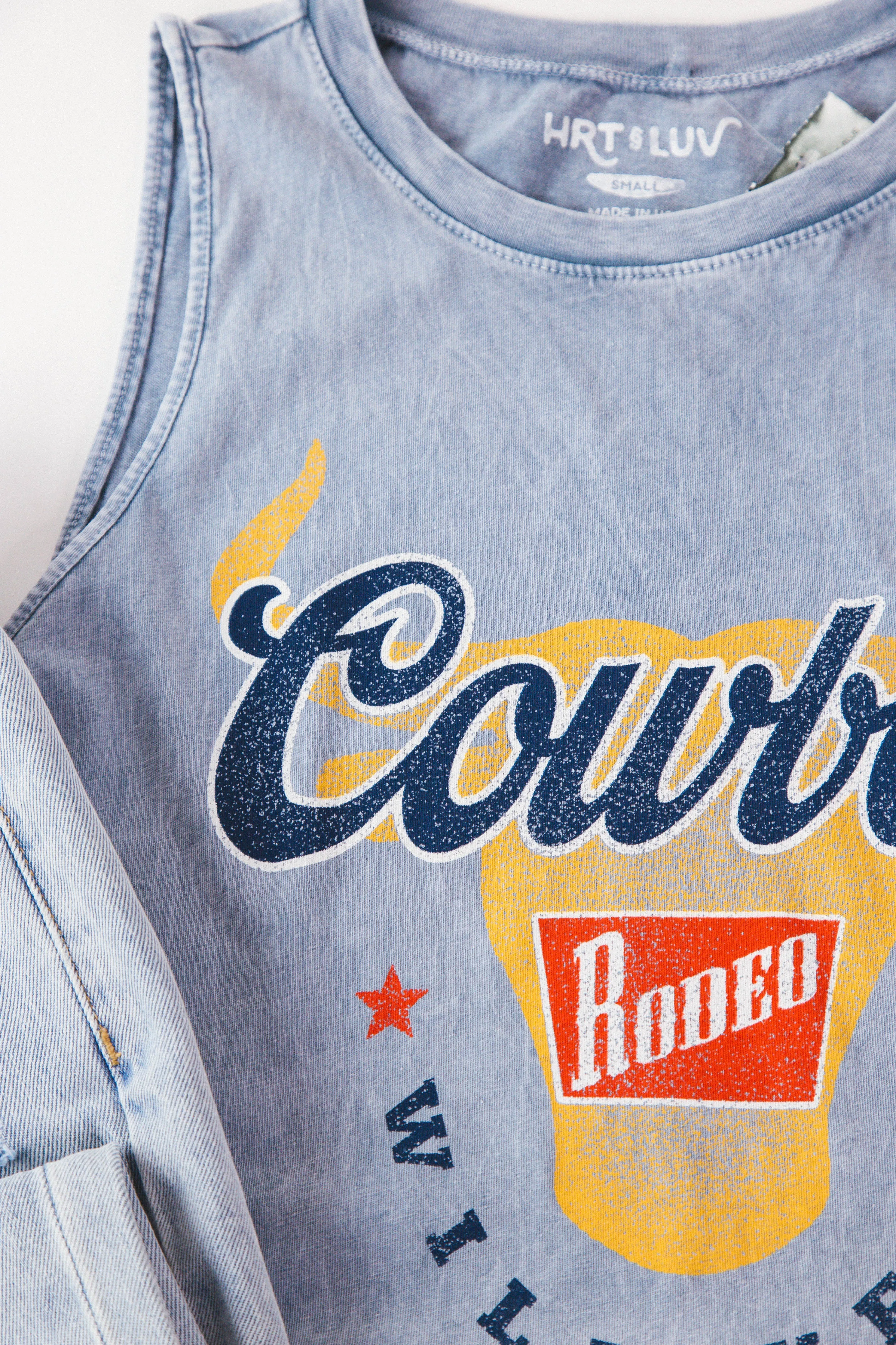 Cowboys Rodeo Graphic Tank, Vintage Blue