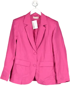 Dancing Leopard Pink Tatiyana Linen And Cotton Blend Blazer Blazer In Raspberry UK 8