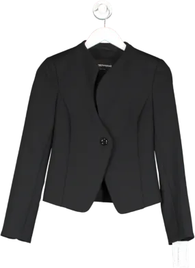 Emporio Armani Black Curve Cut Blazer UK 4