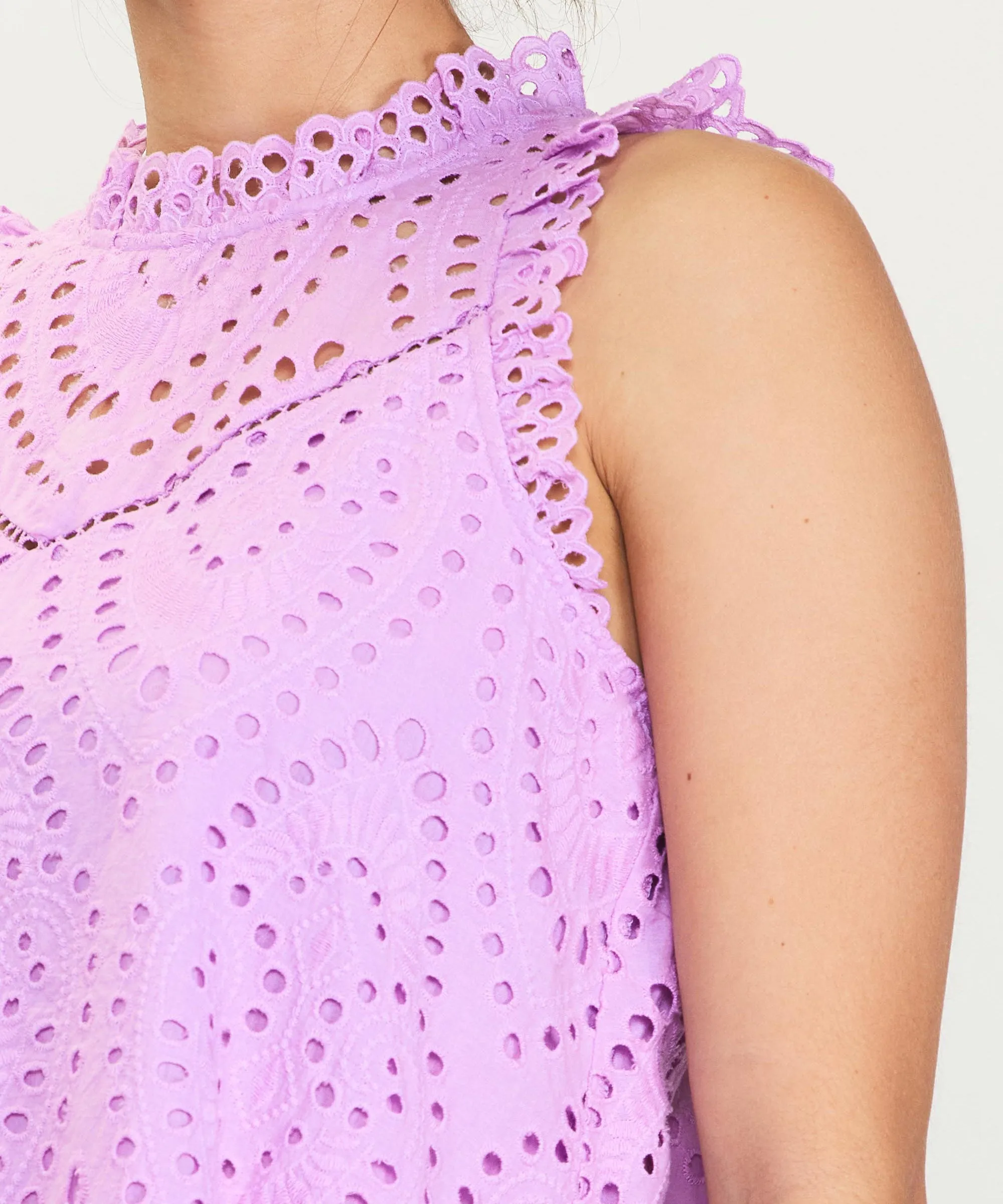 Eyelet Lace Top - Pink Lavender