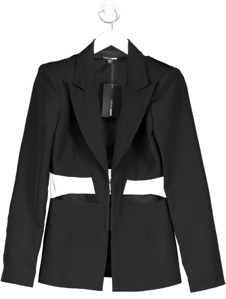 Fashion Nova Black Big Plans Blazer UK S