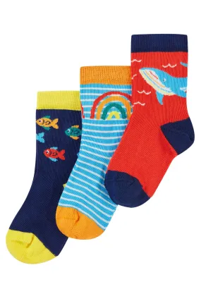 Frugi Rainbow Sea 3-pack Little Socks