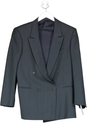 GUZMAN Blue Double Breasted Pinstripe Blazer UK M