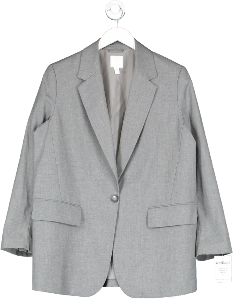 H&M Grey Single Breasted Blazer UK M