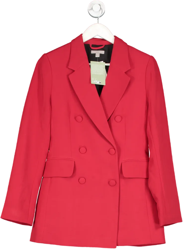 Sure! Here’s an optimized title for the e-commerce product:

Chic H&M Red Double-Breasted Blazer - UK Size 8 - Stylish Tailored Jacket for Women