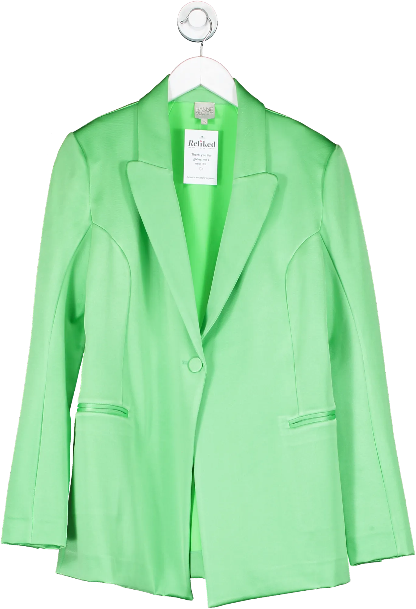 HANNE BLOCH Green Satin Blazer One Size