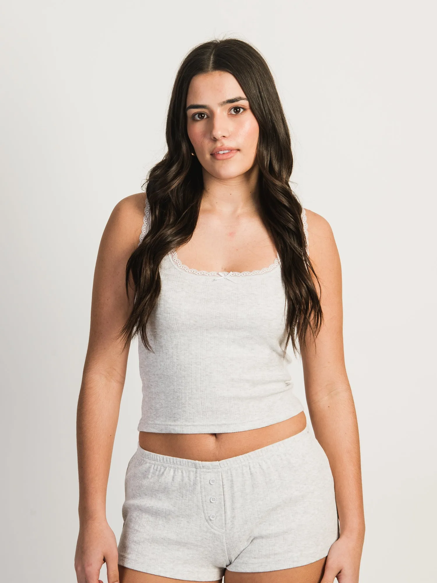 HARLOW ERYN MELANGE TANK TOP - CLOUD