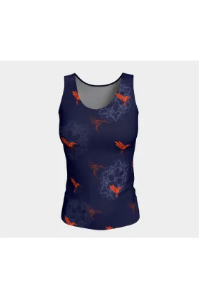 Hummingbird Orange Fitted Tank Top