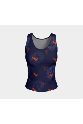 Hummingbird Orange Fitted Tank Top