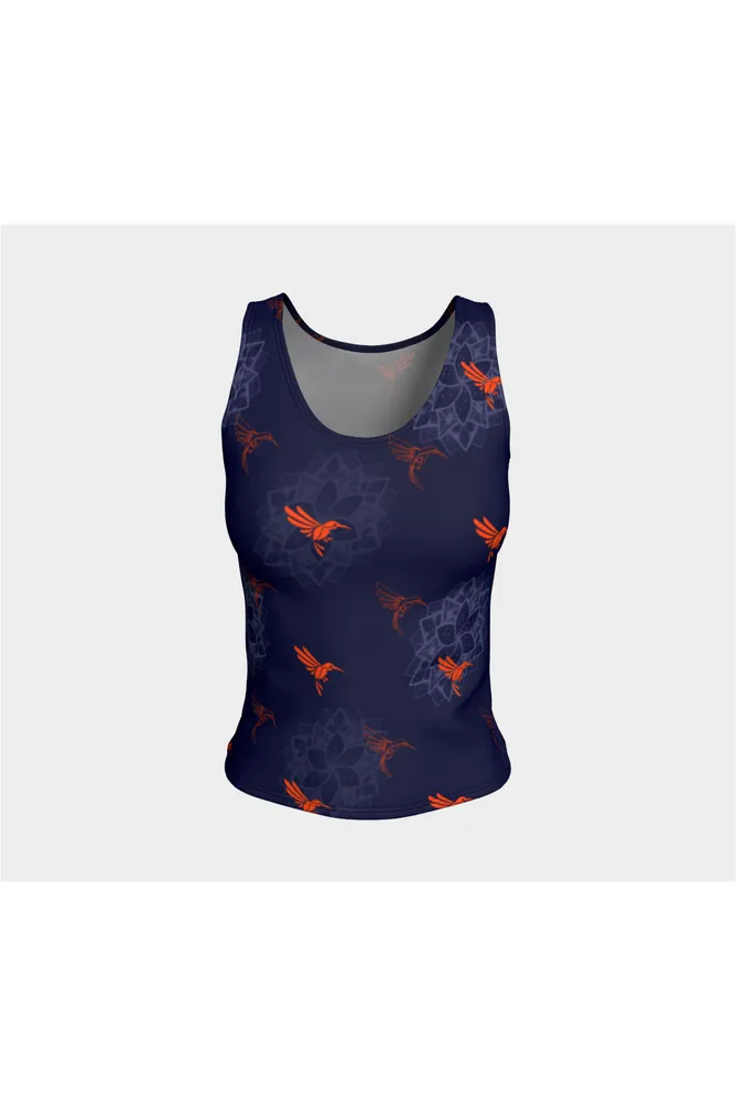 Hummingbird Orange Fitted Tank Top