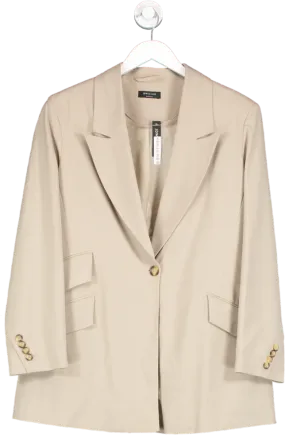 jd williams Beige Jd Williams Stone Oversized Blazer With Asymmetric Pockets And Cuffs BNWT UK 10