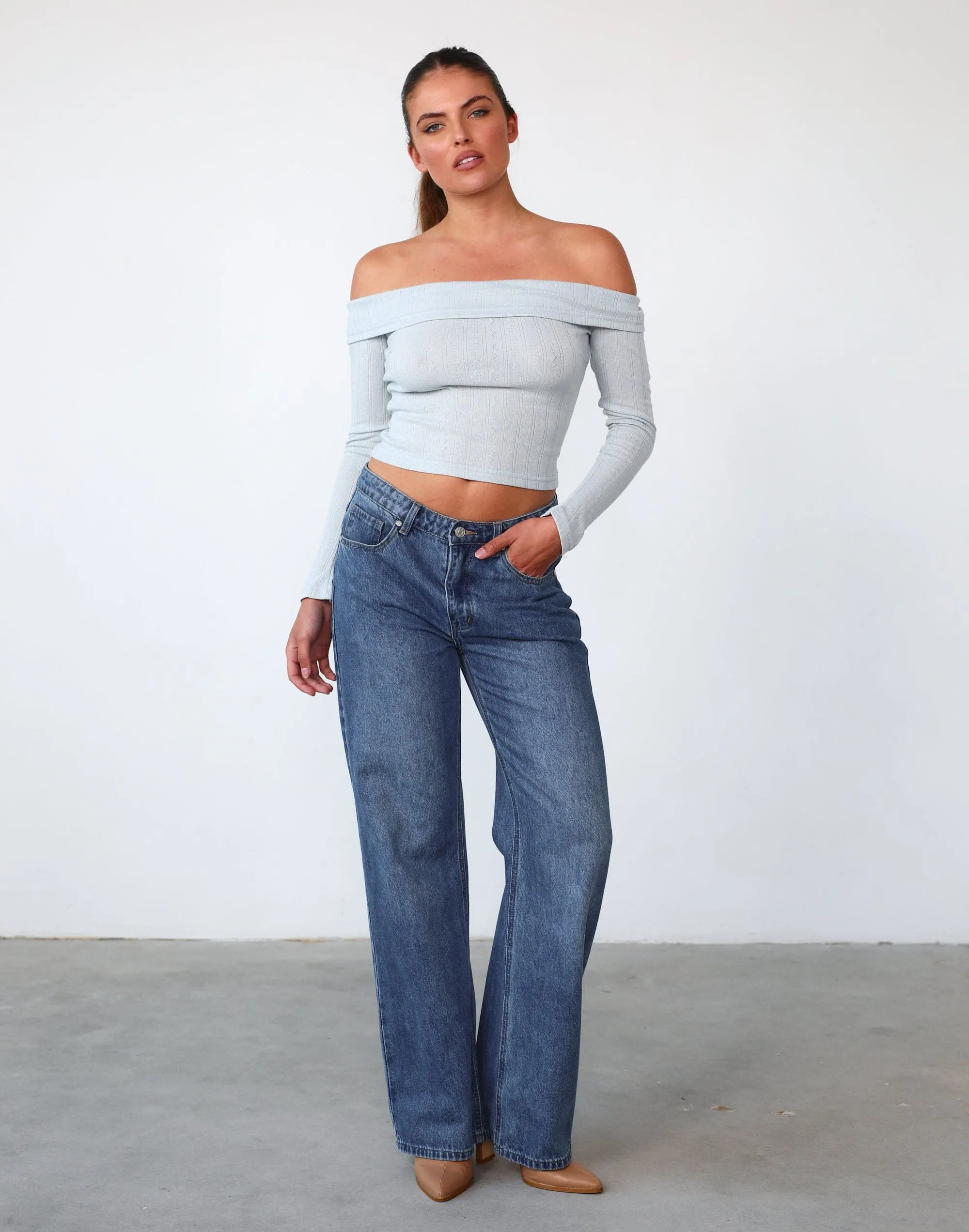 Jordyn Long Sleeve Top (Light Blue)