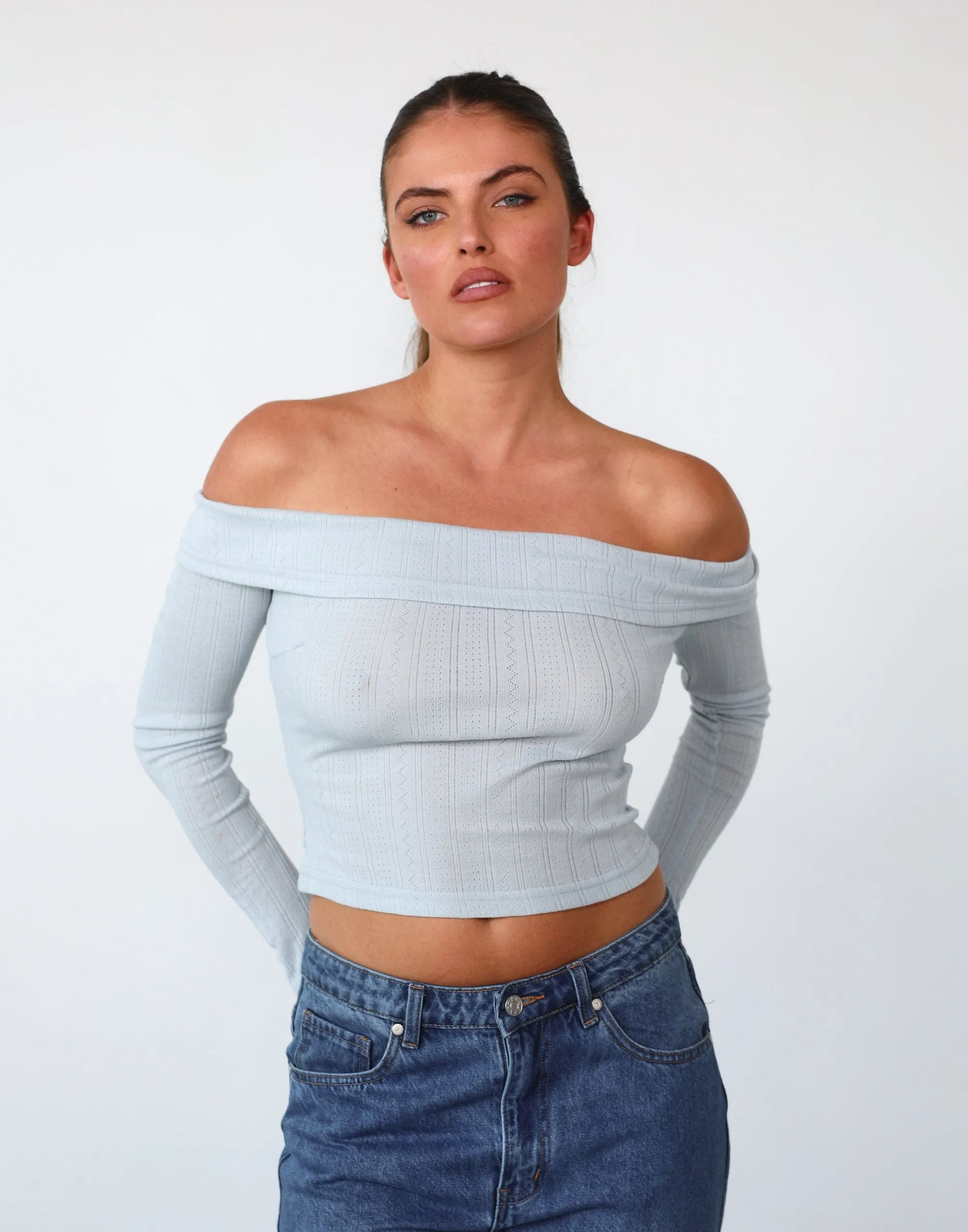 Jordyn Long Sleeve Top (Light Blue)