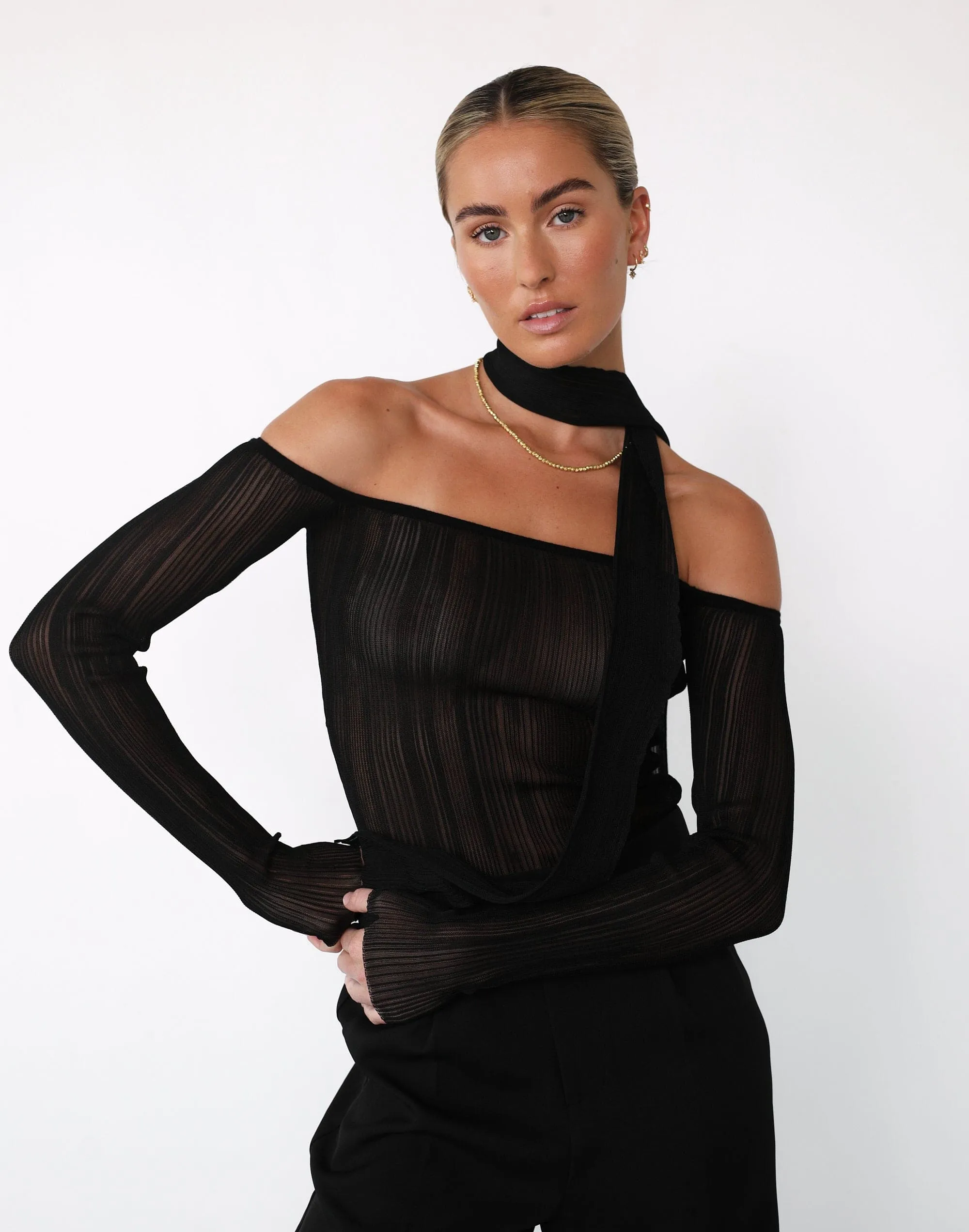 Juniper Long Sleeve Top (Black)