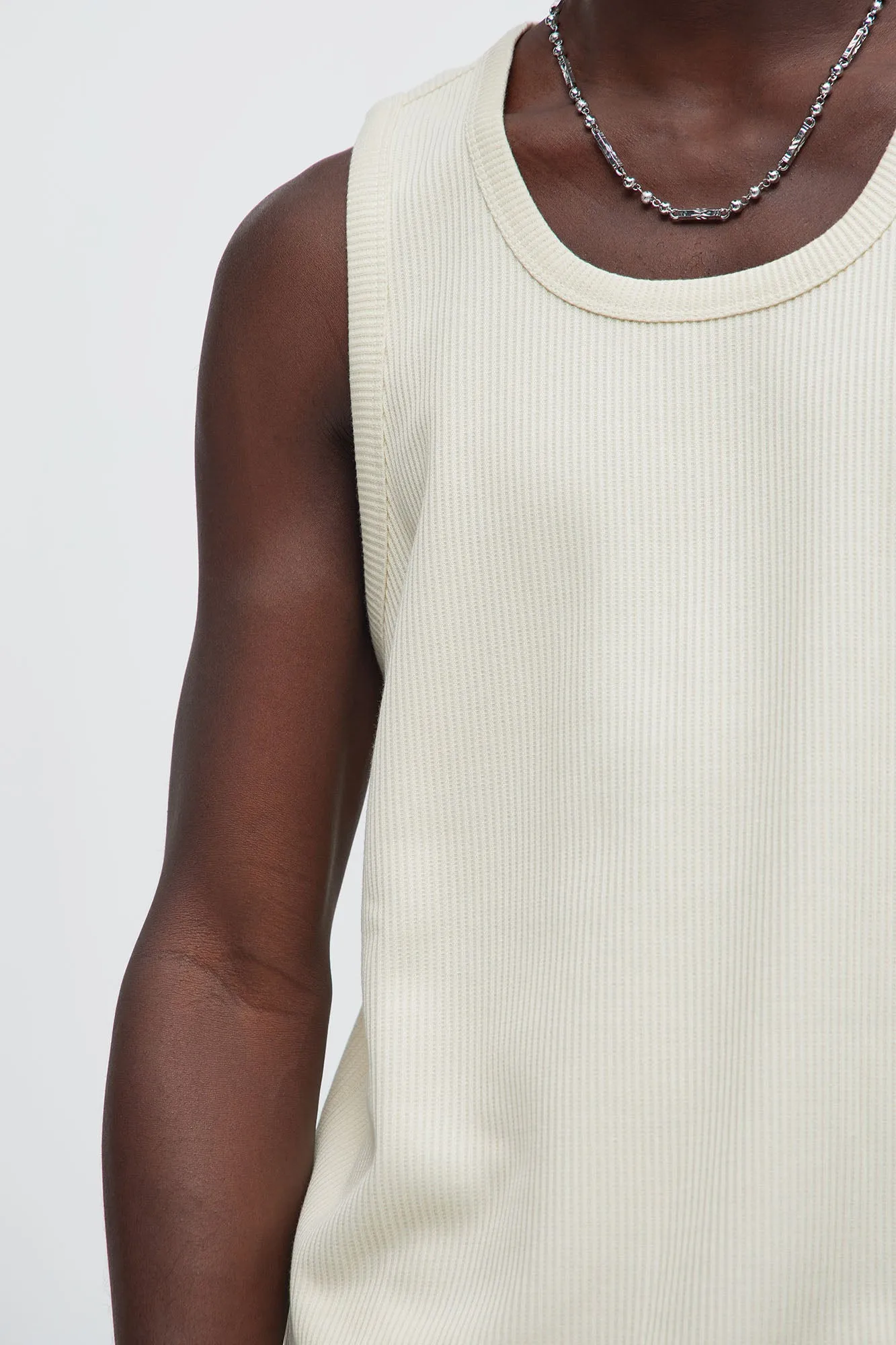 Kalel Textured Tank Top - Off White