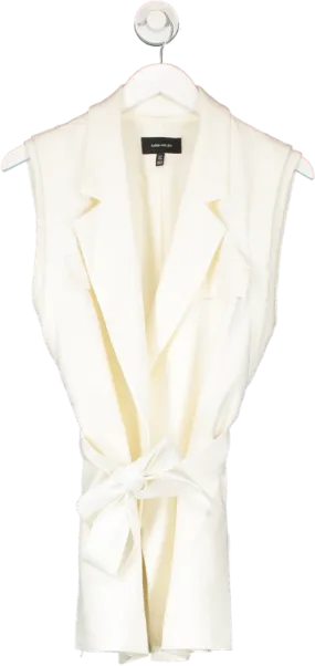 Karen Millen White Sleeveless Belted Blazer Dress UK 10