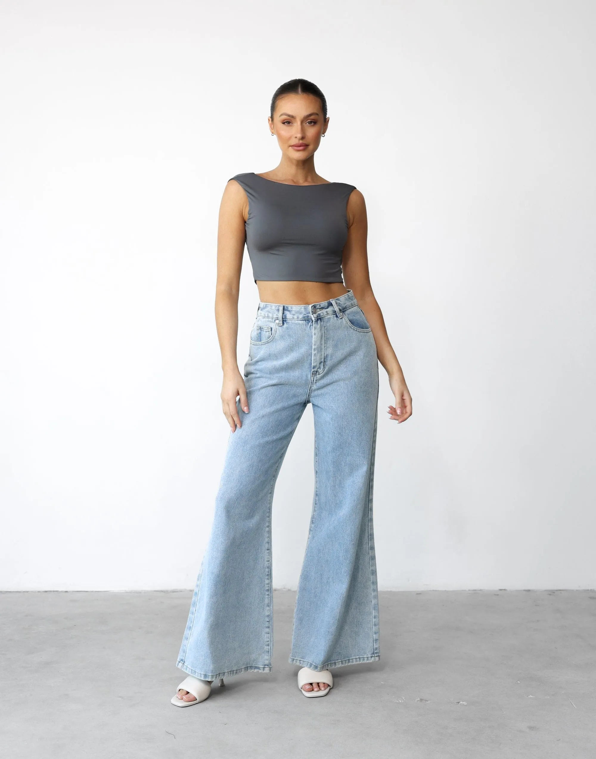 Kayce Crop Top (Slate)