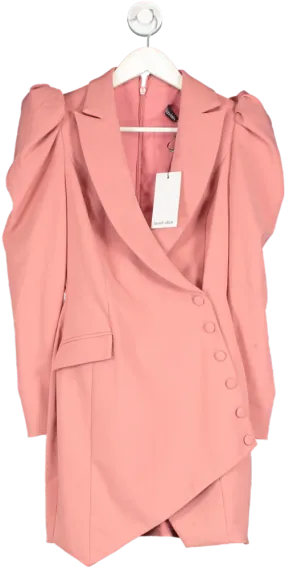 Lavish Alice Pink Gracie Puff Sleeve Mini Blazer Dress UK 6