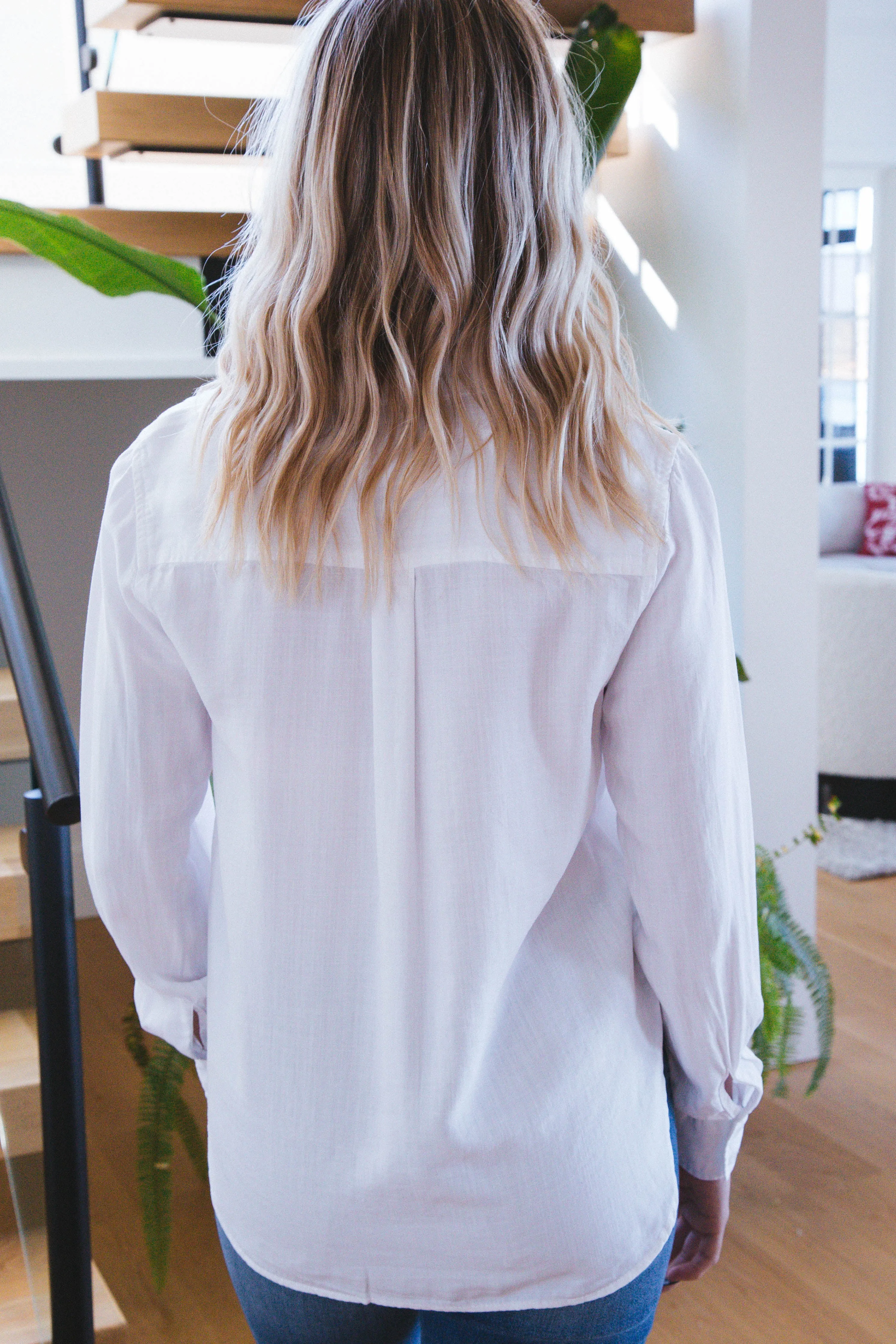 Leah Long Sleeve Button Up Blouse, Optic White | Velvet Heart