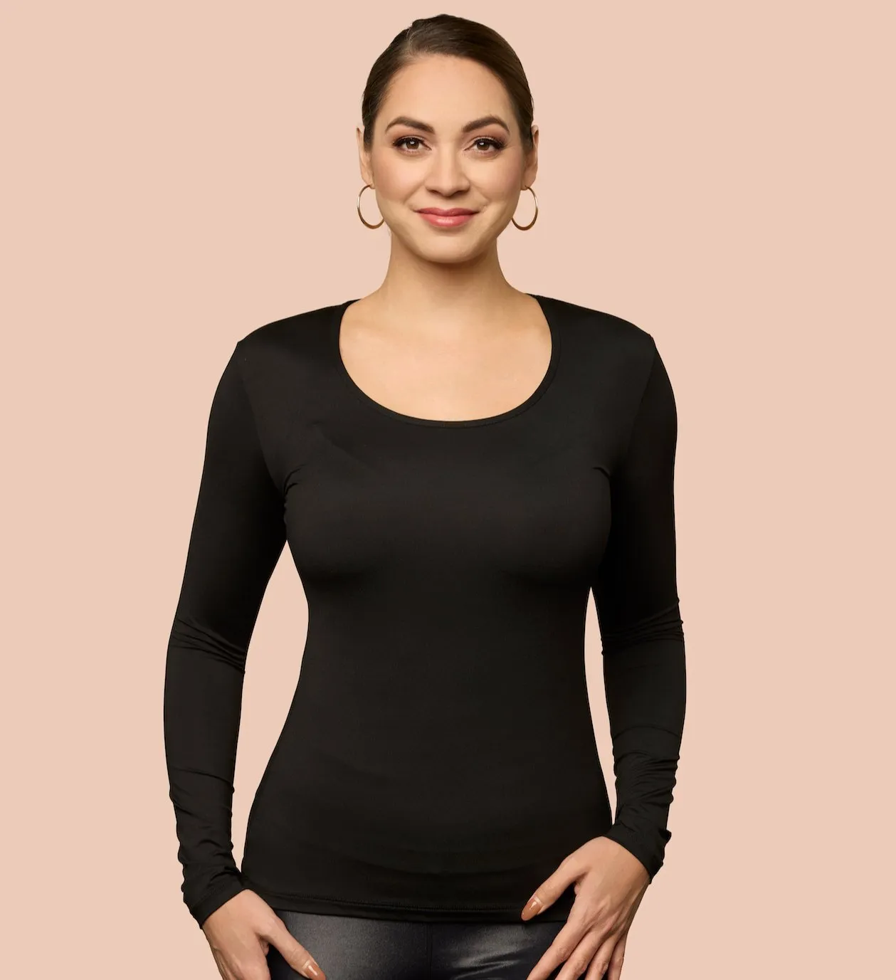 Long Sleeve Scoop Neck Layering Top