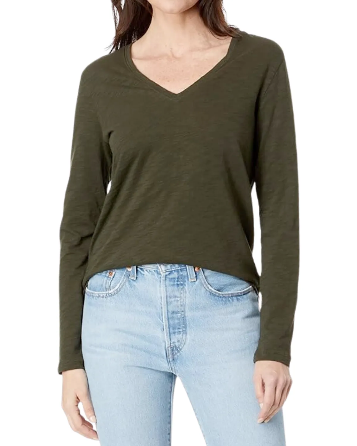 Long Sleeve Vneck (Loden)