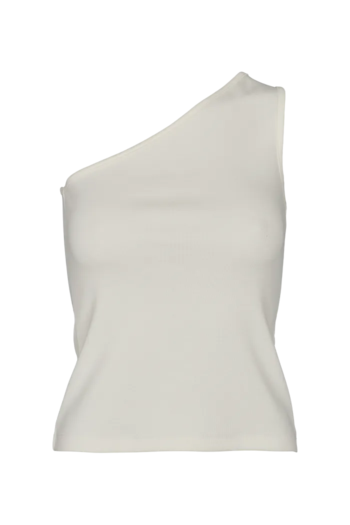 Ludmilla One Shoulder Top - Whisper White