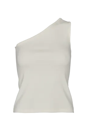 Ludmilla One Shoulder Top - Whisper White