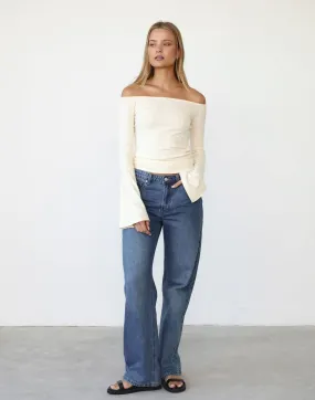 Luna Long Sleeve Knit Top (Off White)