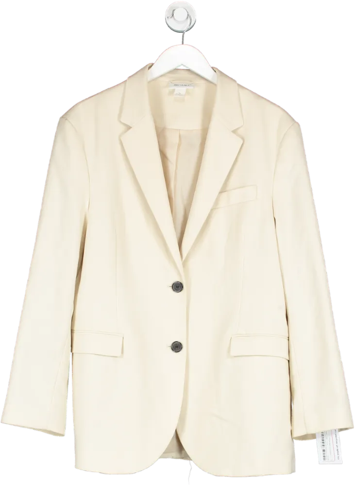 Monki Cream Warming Beige Oversize Blazer UK M