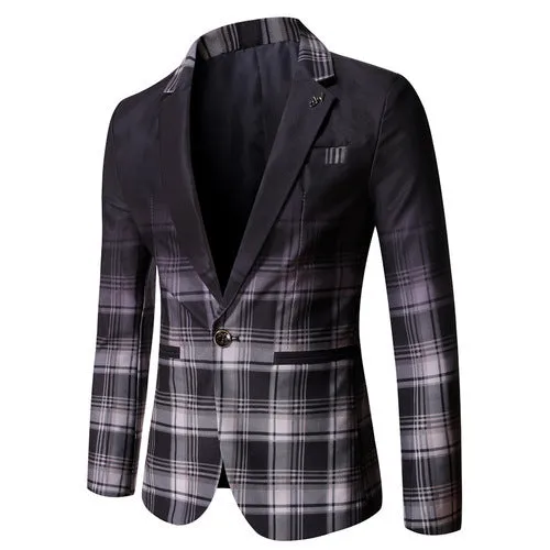 Plaid Design Blazer Tuxedo for Men