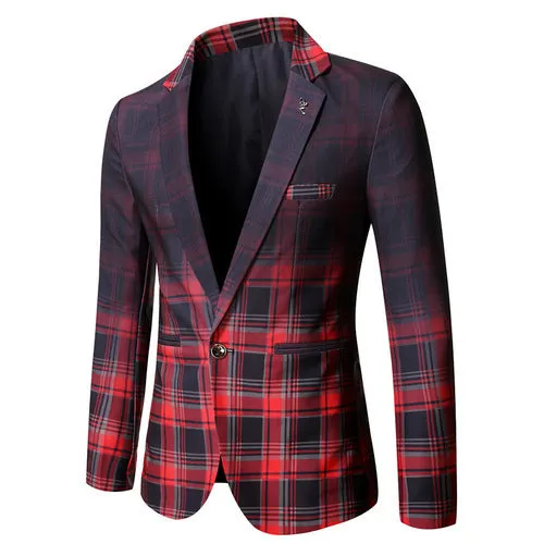 Plaid Design Blazer Tuxedo for Men