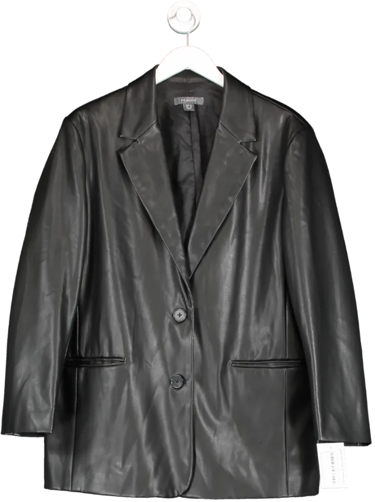 Primark Black Faux Leather Blazer UK 18