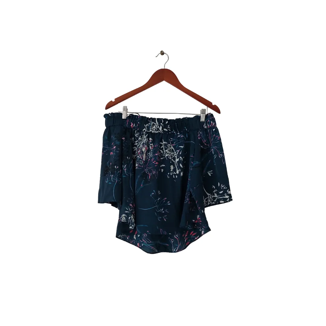 Rachel by Rachel Roy Blue Floral Printed Off Shoulder Top | Like New |