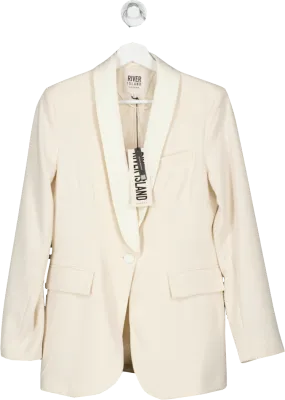 River Island Cream Shawl Collar Tux Blazer UK 6