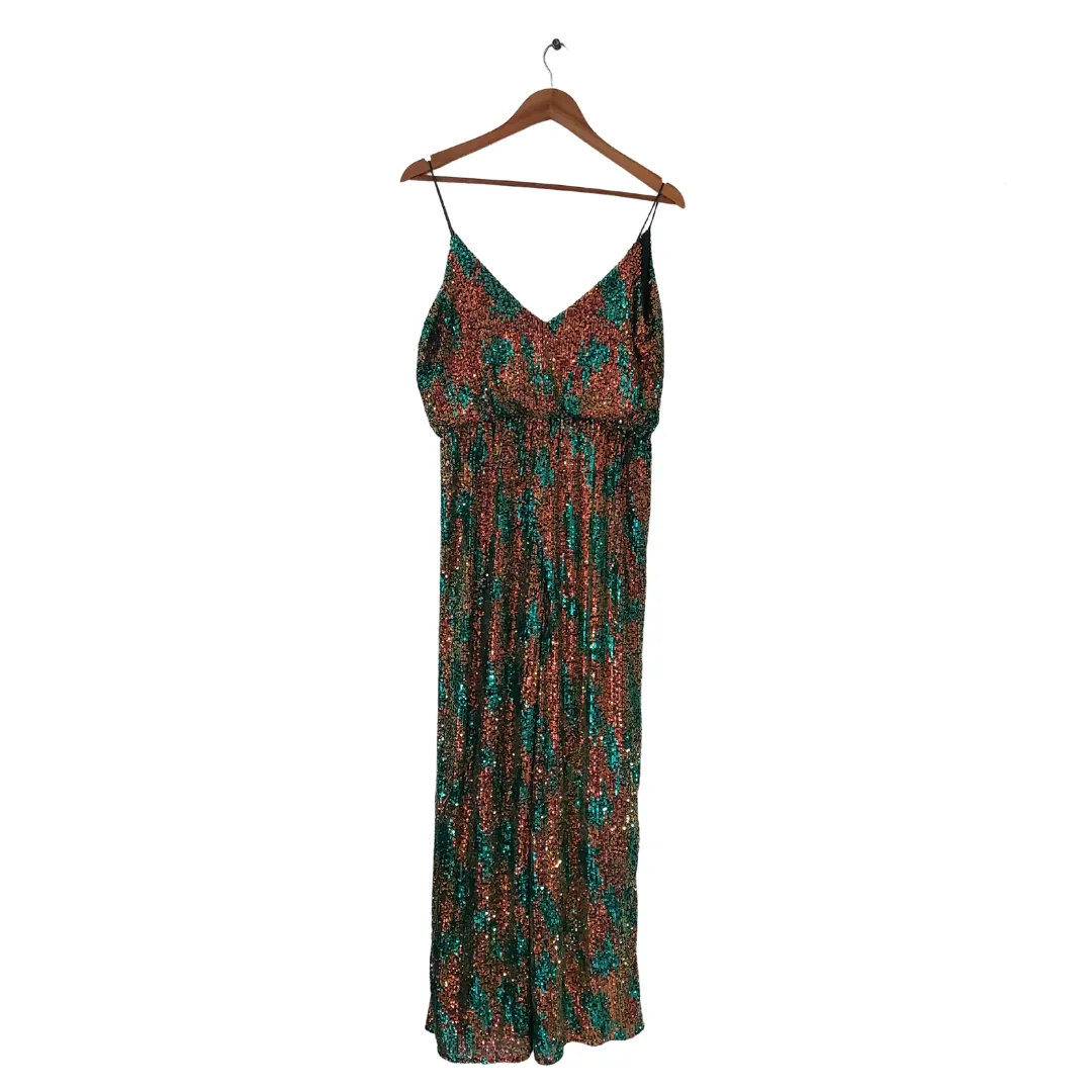 River island Green & Orange Sequins Jumpsuit | Brand New |