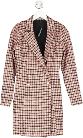 River Island Pink Check Boucle Blazer Dress UK 8