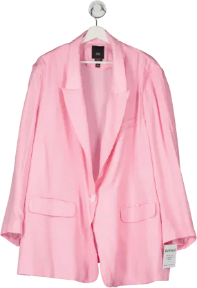 River Island Plus Pink Long Sleeve Blazer UK 24