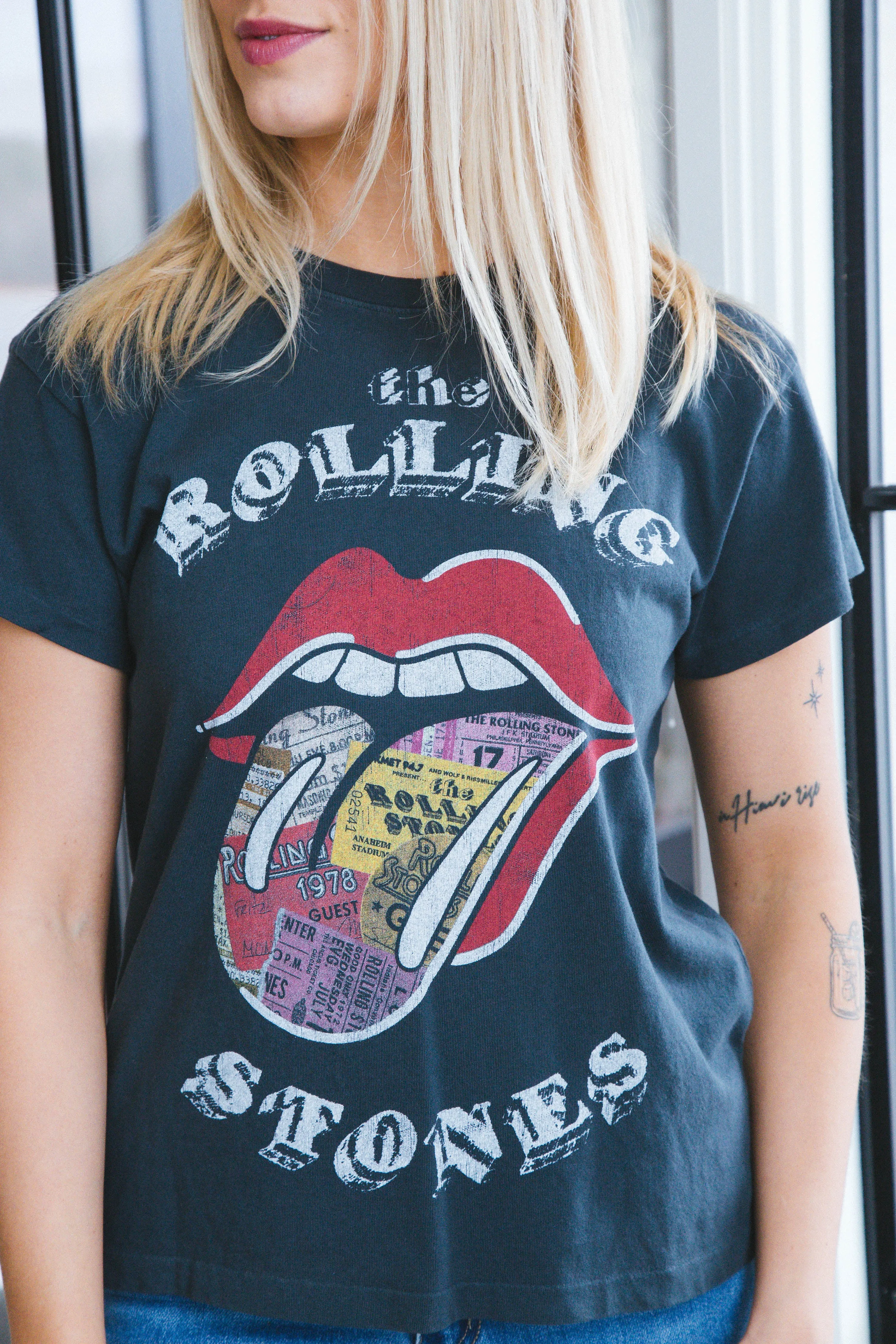 Rolling Stones Tongue Tour Tee, Vintage Black | Daydreamer