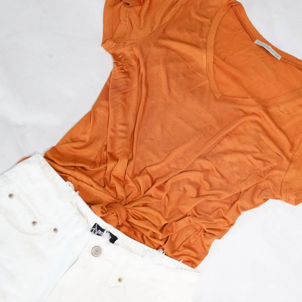 Rust Basic V Neck