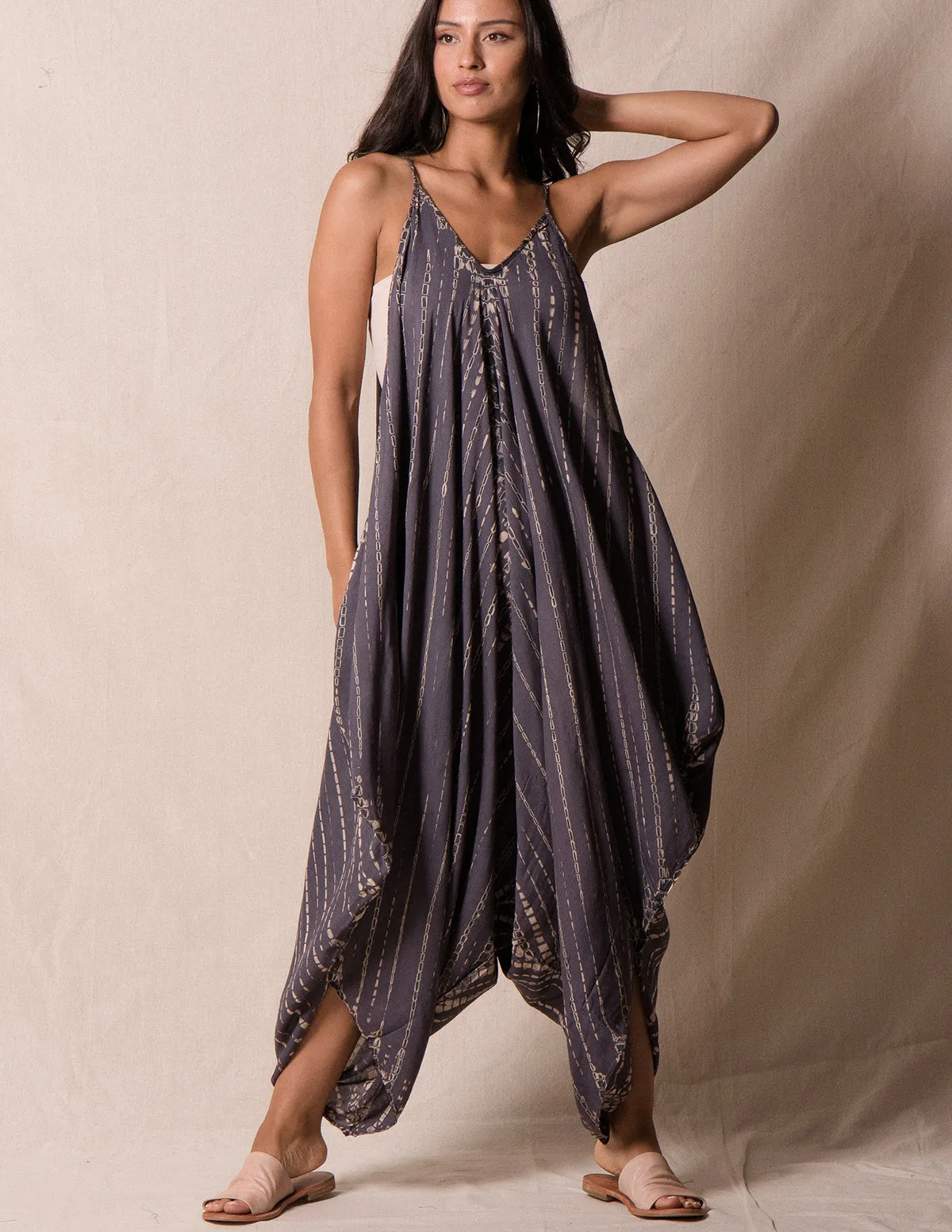 Shibori Tie-Dye Harem Jumpsuit