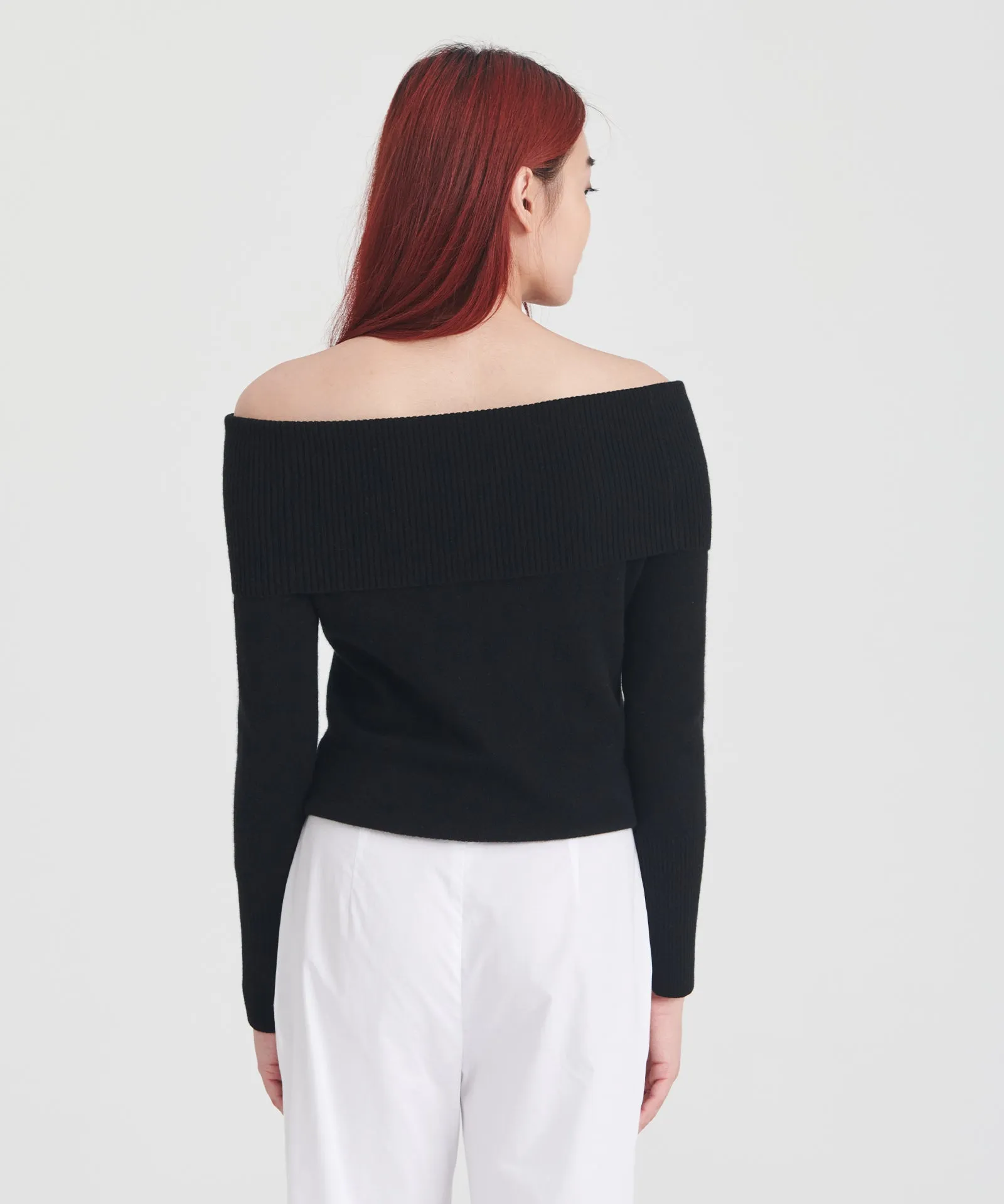 Signature Cashmere Off The Shoulder Sweater