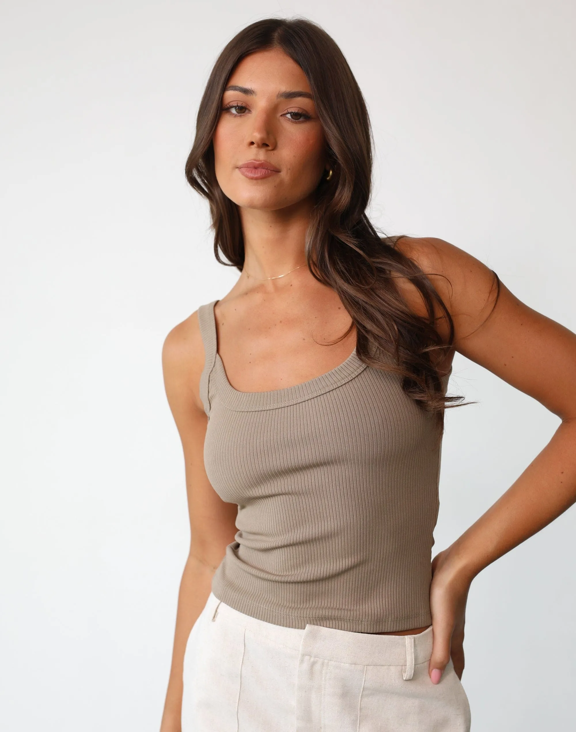 Skyler Tank Top (Latte)